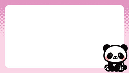 かわいいパンダのキャラクターフレーム｜シンプルで使いやすい動物イラスト Cute Panda Character Frame / Simple Animal Illustration  © ochikosan