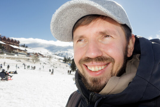 Portrait of a young man at a ski resort
