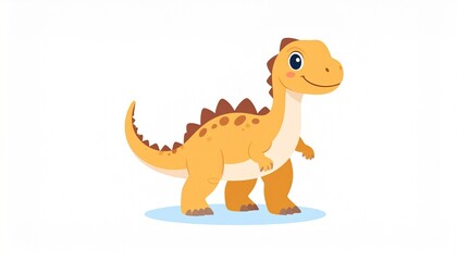 Naklejka premium Cute Cartoon Dinosaur Illustration for Childrens Books and Educational Materials.