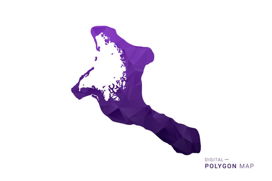 Kiribati Map - Polygon Style Vector Illustration in Deep Purple Gradient, Low Poly Geometric Design, Isolated on White Background for Infographics and Digital Use.