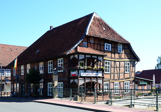 Historical Building in the Old Town of Hitzacker at the River Elbe, Lower Saxony