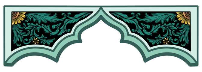 Islamic background with ornate arch border frame for banner template design, greeting card design decoration © artvector-23