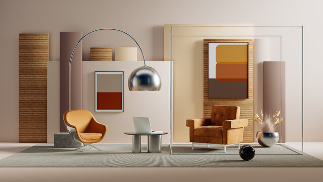 Modern interior design featuring stylish furniture and decor