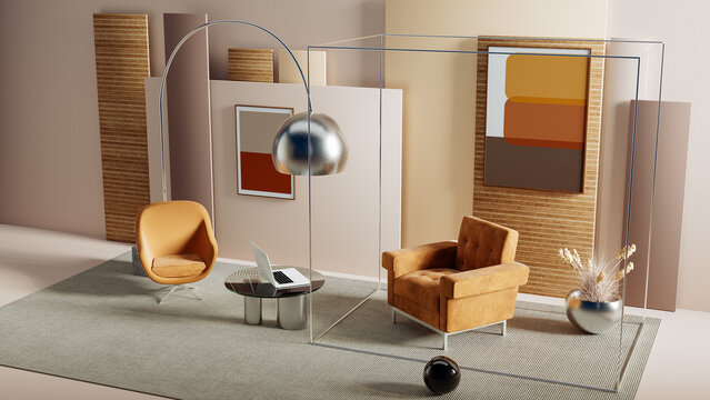 Modern interior design featuring stylish furniture and decor