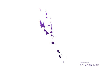Fototapeta premium Vanuatu Map - Polygon Style Vector Illustration in Deep Purple Gradient, Low Poly Geometric Design, Isolated on White Background for Infographics and Digital Use.