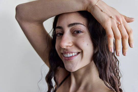 Young model with a hand chain bracelet