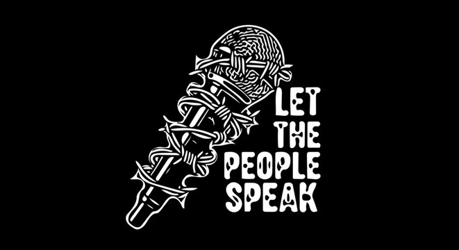 Let the People Speak Microphone Symbolizing Freedom of Expression