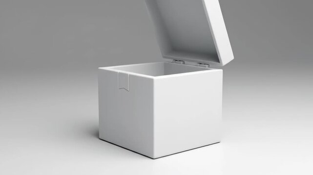 White Box Opening Slow Motion Video.