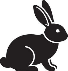 Obraz premium A cute vector illustration of a cartoon baby bunny with long ears and a fun silhouette design for an Easter holiday spring farm theme