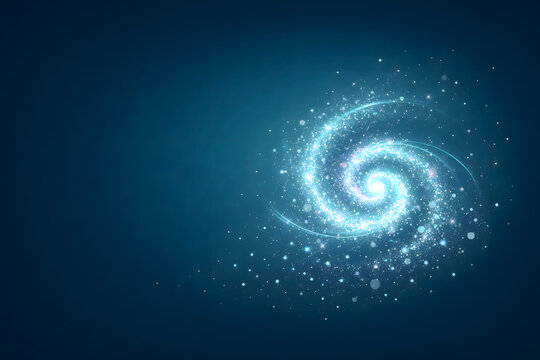 Modern Futuristic Energy Spiral Made of Light Particles, Corporate Abstract Background