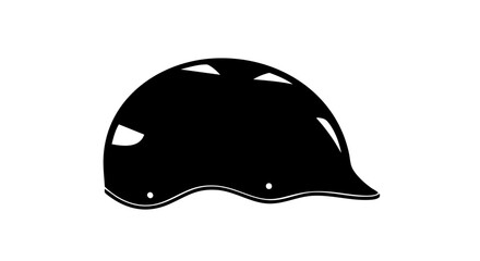 Fototapeta premium A black helmet silhouette isolated on a clean backdrop. The helmet design is sleek and modern, suggesting safety and protection.
