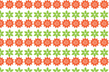 Colorful Floral Seamless Pattern with Orange and Green FlowersColorful Floral Seamless Pattern with Orange and Green Flowers