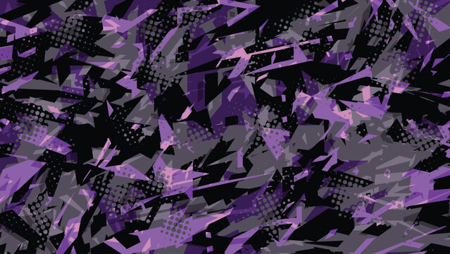 Modern Abstract Geometric Racing Livery Background in Electric Purple and Black