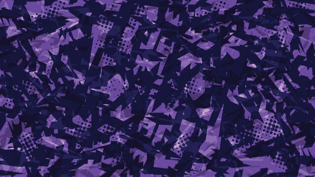Purple Abstract Geometric Camouflage Pattern for Streetwear and Gaming Background