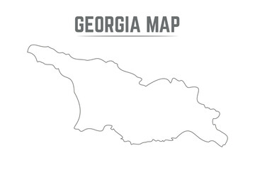 Fototapeta premium Outline Simple Map of Georgia