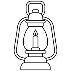 Obraz premium candle lantern lamp icon