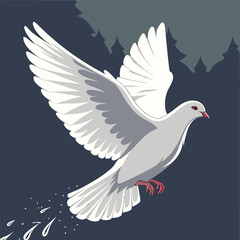 Fototapeta premium white dove flying in the sky