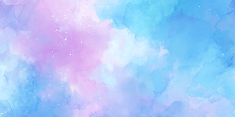 a pastel colored abstract background with pink blue and purple hues and white specks high quality © Daiyan