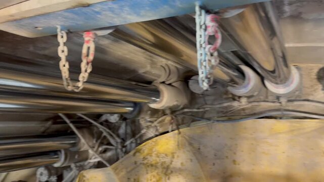 Railway tunnel excavation through mountainous terrain on line LK104 using TBM technology. Tunnel boring machine advancing underground with installation of precast concrete segments forming the tunnel.