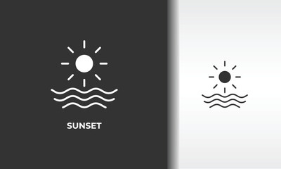 Sunset Vector, Icon Or Logo Sign Isolated Symbol Illustration