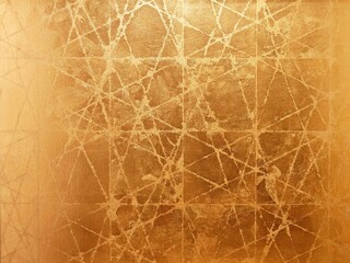 Golden grunge surface background with cracks or lines.