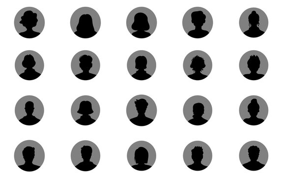 Flat user avatar silhouette icon for iu and web