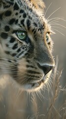 Fototapeta premium Leopard portrait with transparent background