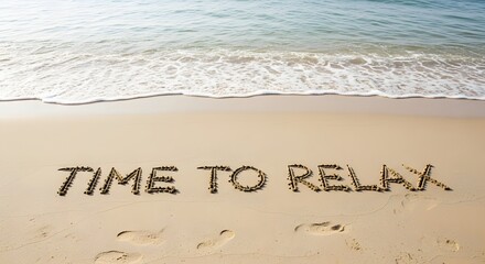 Fototapeta premium Time to relax on the beach with the waves gently touching the shore.