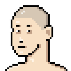 Obraz premium Vector Pixel Art Character - Naked Man