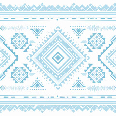 Blue Ethnic Aztec Pattern Background