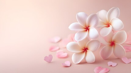 Elegant Pink Cherry Blossom Flowers in Ceramic Vase with Copy Space