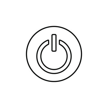 Circular Power Button Icon - Simple Line Art Symbol for Start, Stop, On, and Off Functionality