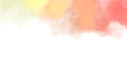 Abstract colourful watercolor clouds effect PNG background. Colorful brush strokes texture with smoke and clouds fluffy. Transparent background.