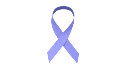 Lavender Awareness Ribbon Isolated on PNG Background &ndash; Parkinson&rsquo;s Disease Support Symbol 3D Illustration