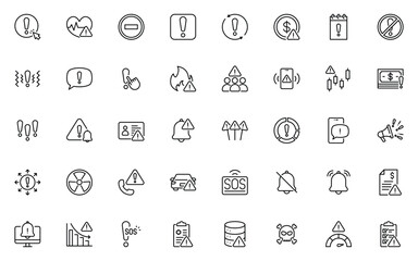 set of alert and warning icons. vector illustration