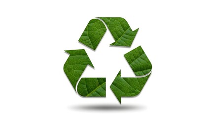 Green recycling symbol composed of three arrows forming a triangular shape