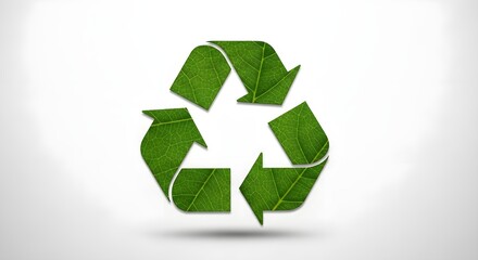 Obraz premium Green recycling symbol with a grass texture represents eco-friendly concept