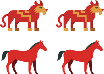 Fototapeta premium Modern Chinese horoscope animal symbol vector illustration.