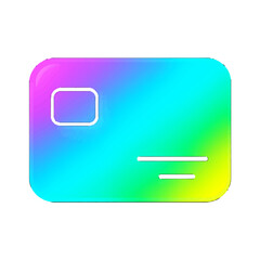 Obraz premium Neon Gradient Glass Credit Card Vector Icon for Payment and Finance Transactions