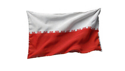 Obraz premium Waving Flag of Bahrain National Symbol with Five White Triangles on Red Background