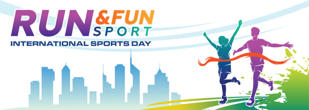 Sports Day Background Vector. International Sports Day Illustration. Graphic Design for the decoration of gift certificates, banners, and flyer