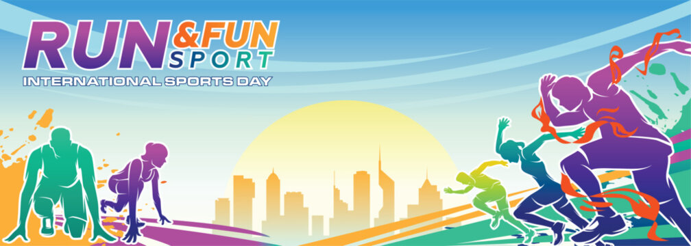 Sports Day Background Vector. International Sports Day Illustration. Graphic Design for the decoration of gift certificates, banners, and flyer