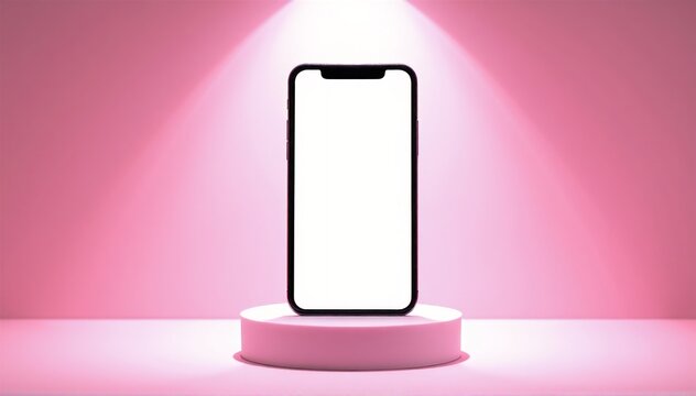 a soft pink notification light glowing atop a sleek modern iPhone, reflecting gently on its smooth glass and metal edges