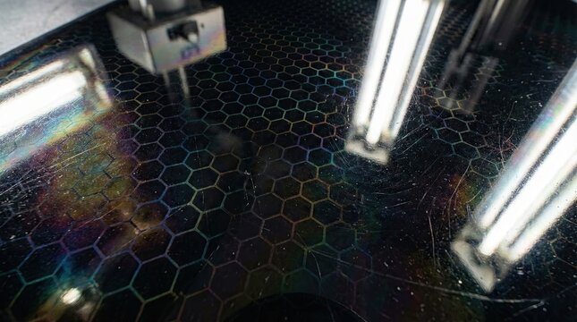 Industrial Macro of Diamond Like Carbon DLC Facade Panel Surface Texture