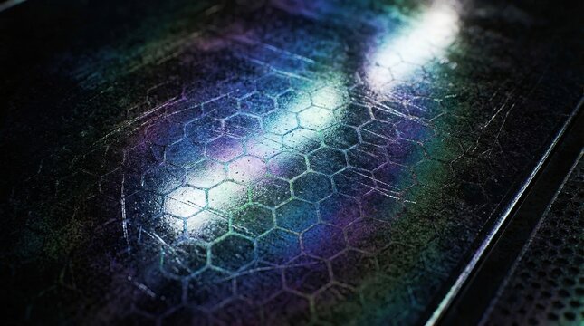 Industrial Macro of Diamond Like Carbon DLC Facade Panel Surface Texture