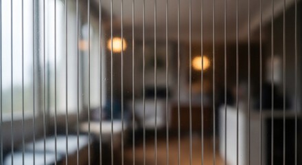 Blurred Background Through Frosted Reeded Glass