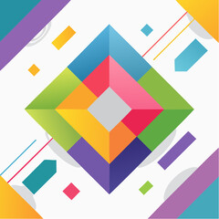 Colorful abstract geometric pattern with simple design shape. Modern background for web banner poster branding wallpaper vector illustration