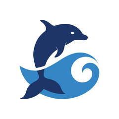 Obraz premium Whale Silhouette Filled With Ocean Wave Pattern Line Art Vector illustration