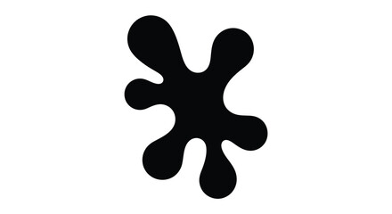 Abstract black shape resembling an amoeba minimal design silhouette © MSTALYA