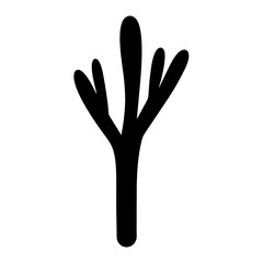 Fototapeta premium Abstract black treelike shape on white background, isolated for graphic design